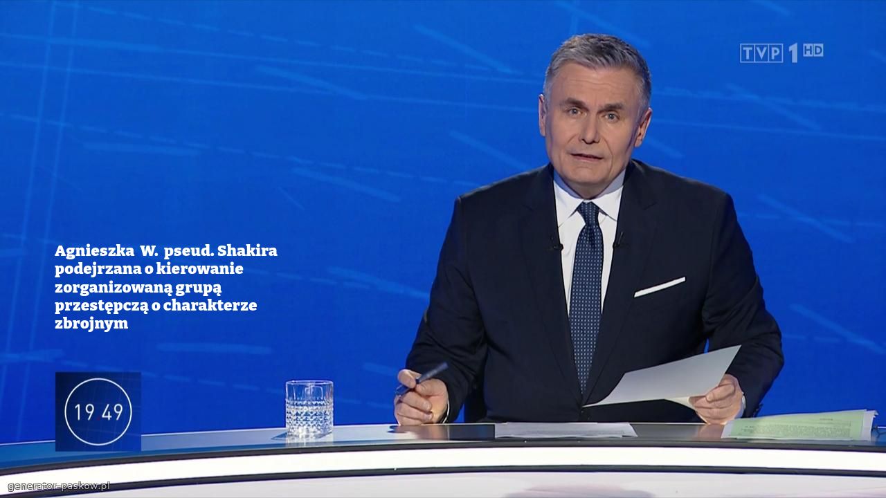 Agnieszka  W.  pseud. Shakira podejrzana o kierowanie zorganizowaną grupą przestępczą o charakterze zbrojnym 