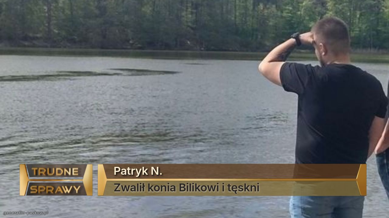 Patryk N.
Zwalił konia Bilikowi i tęskni 