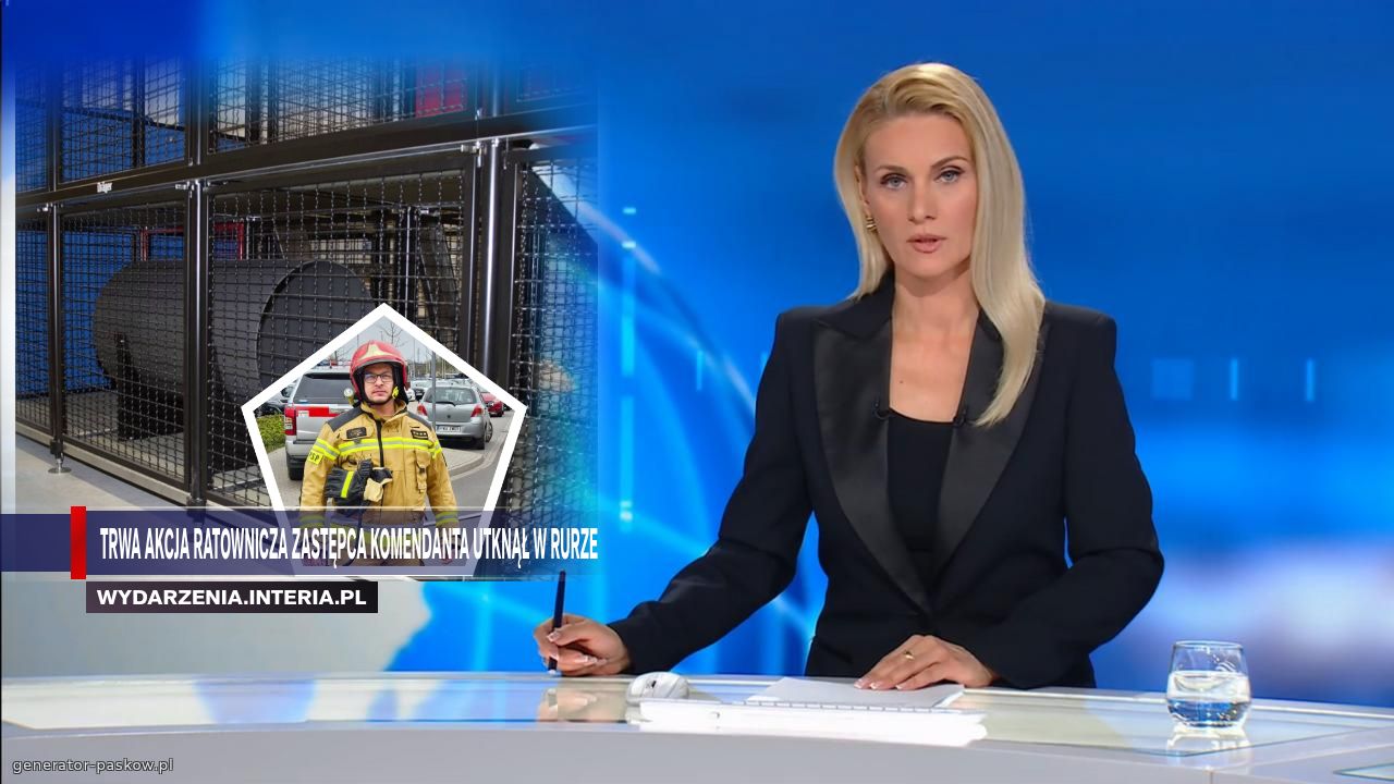 Trwa akcja ratownicza zastępca komendanta utknął w rurze