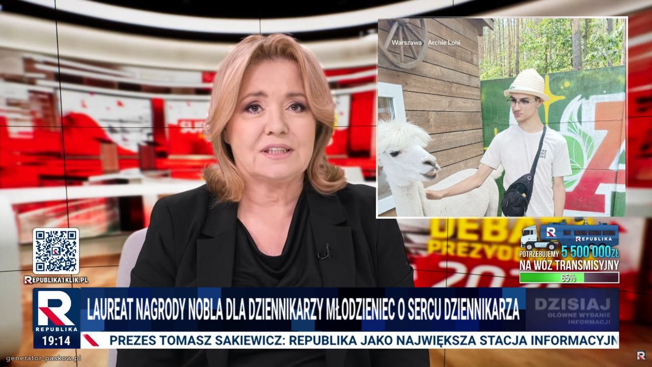 Laureat nagrody Nobla Dla dziennikarzy młodzieniec o sercu Dziennikarza
