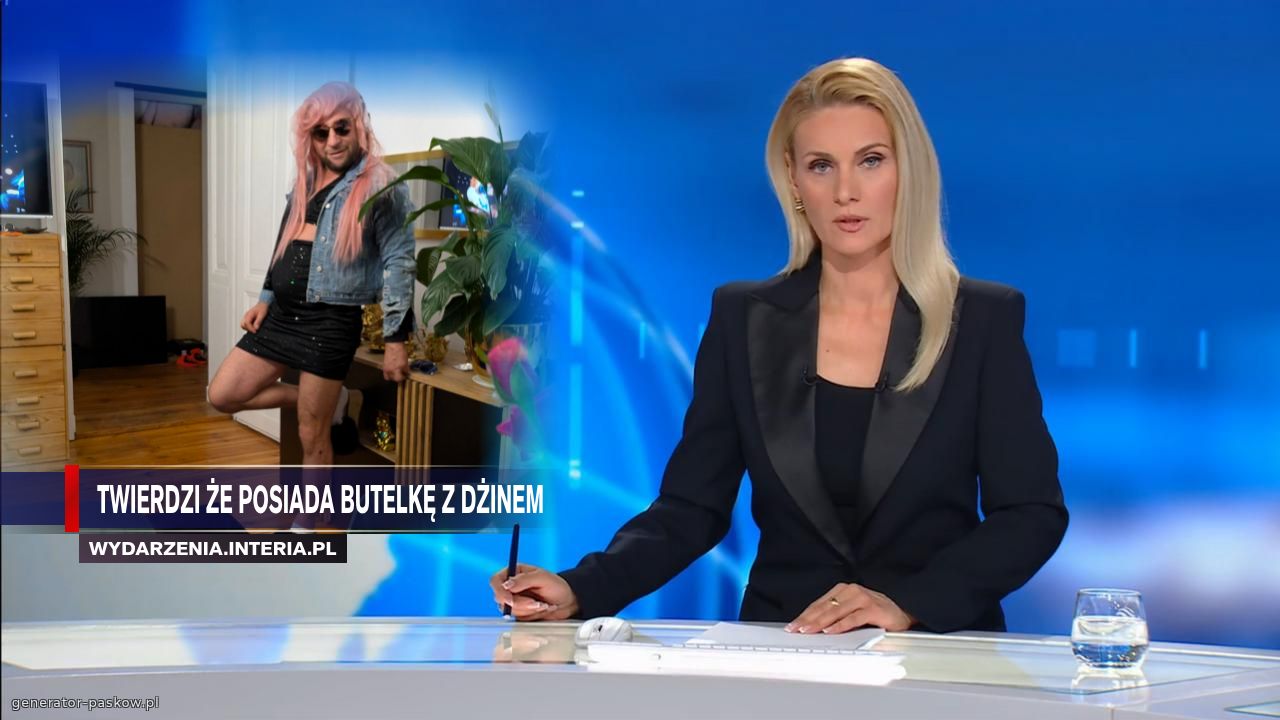  Twierdzi że posiada butelkę z dżinem 