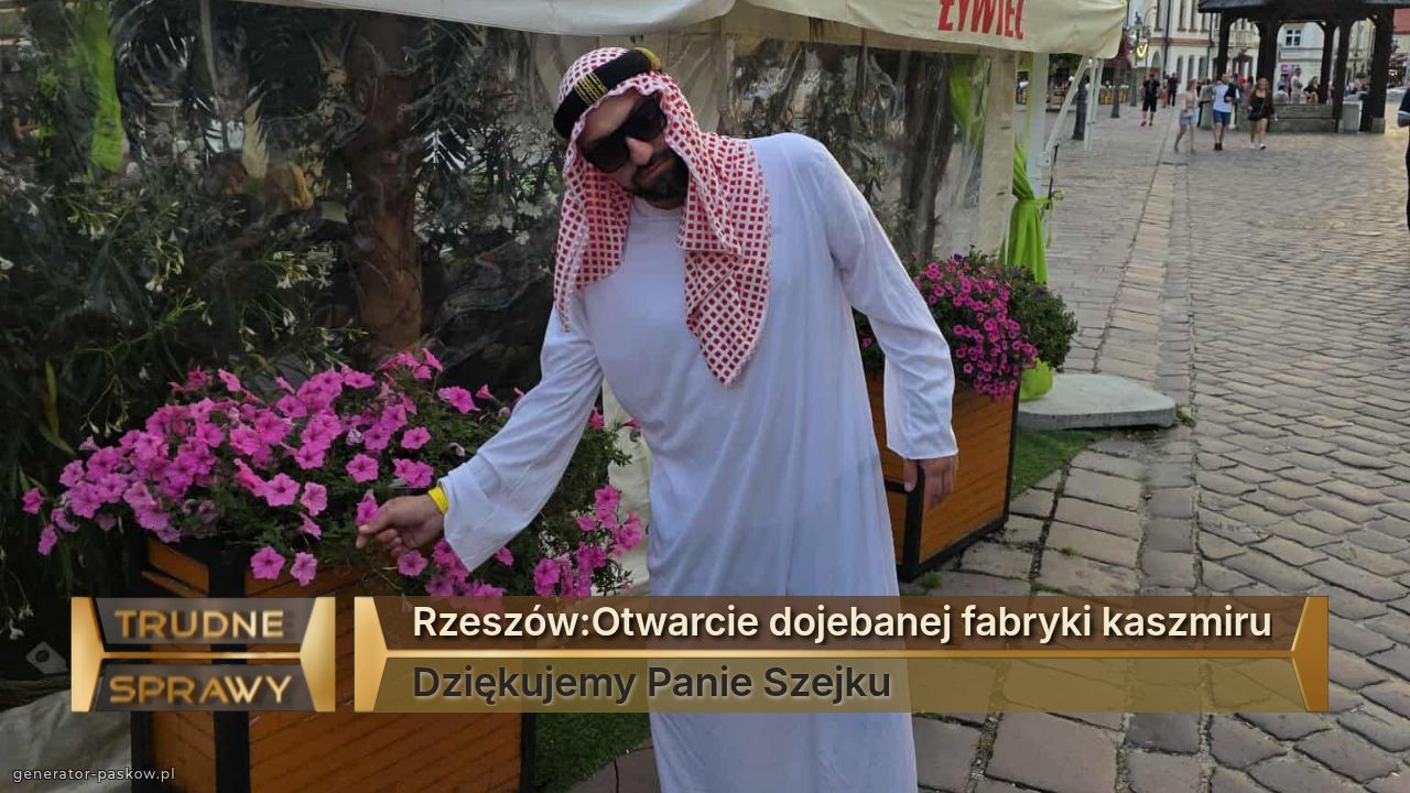 Rzeszów:Otwarcie dojebanej fabryki kaszmiru
Dziękujemy Panie Szejku