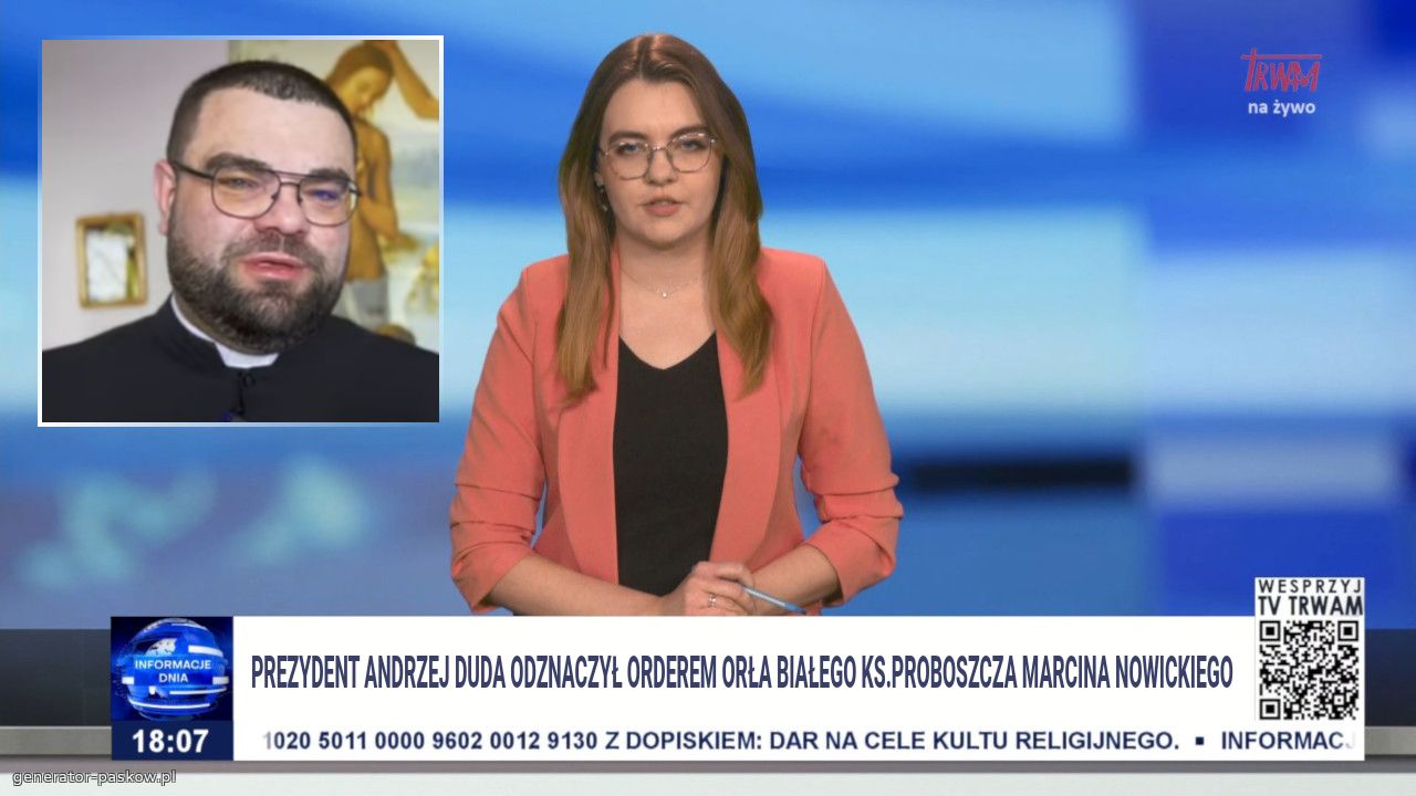 prezydent andrzej Duda odznaczył orderem orła Białego ks.proboszcza Marcina nowickiego 