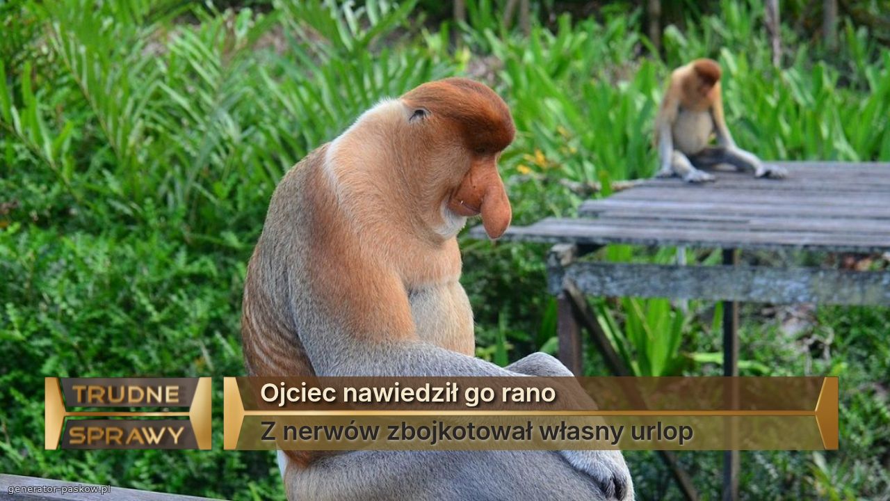 Ojciec nawiedził go rano
Z nerwów zbojkotował własny urlop