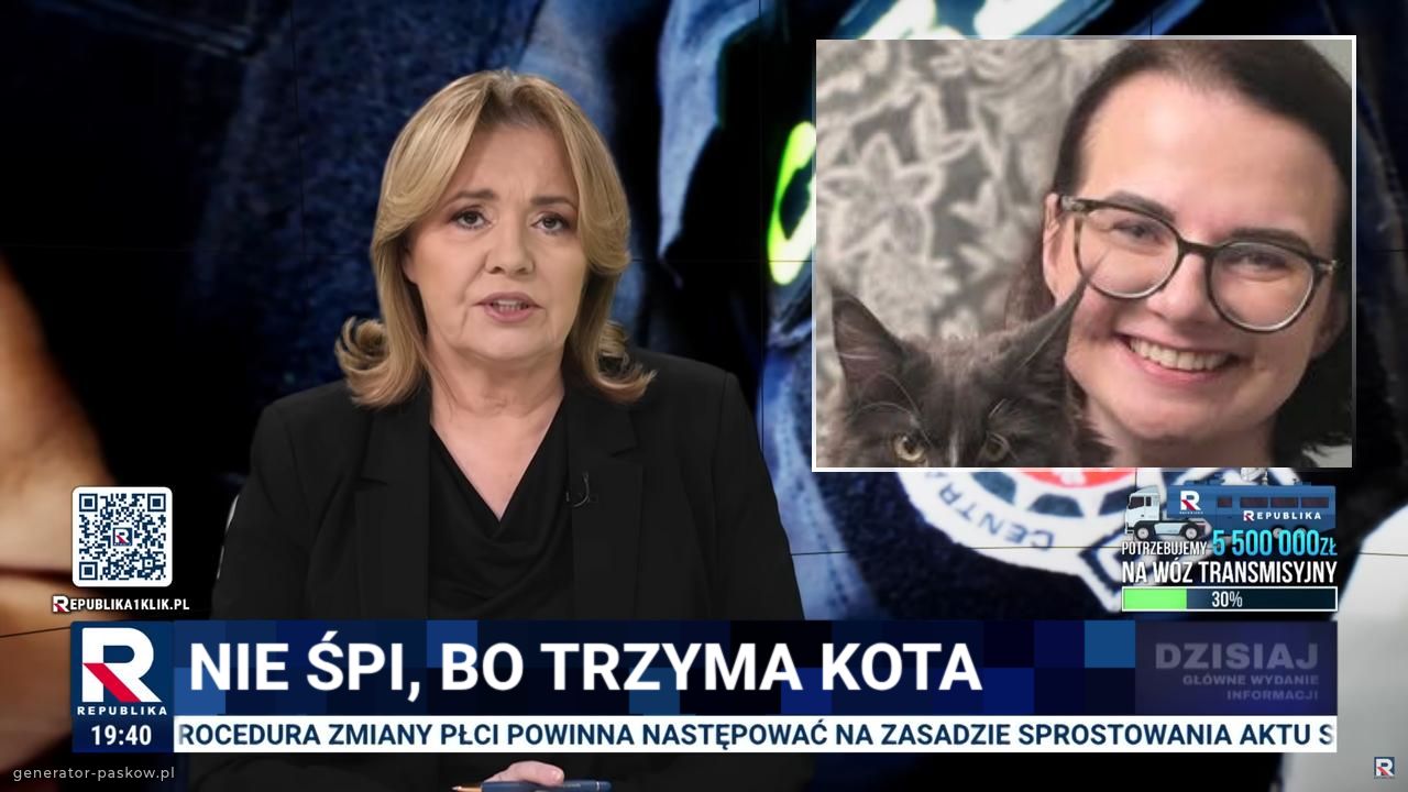 NIE ŚPI, BO TRZYMA KOTA