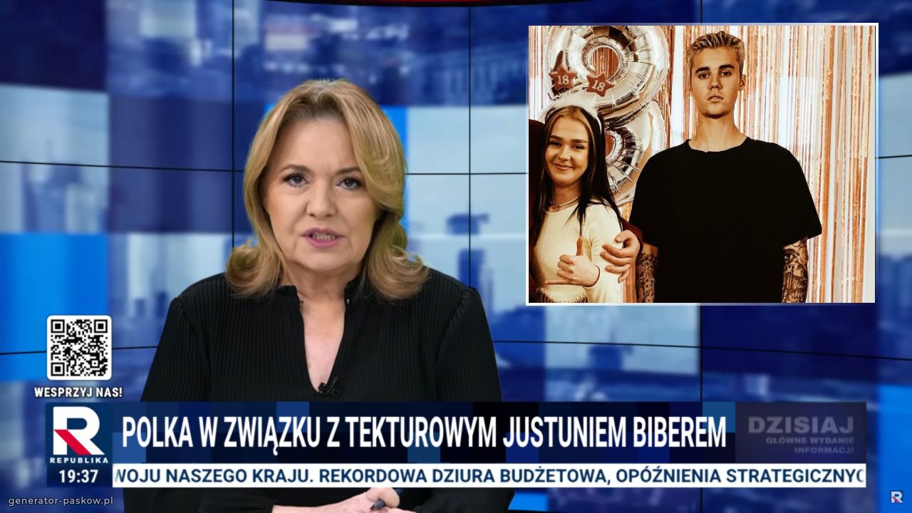 Polka w związku z tekturowym justuniem biberem