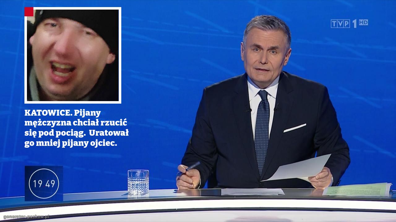 KATOWICE. Pijany mężczyzna chciał rzucić się pod pociąg.  Uratował go mniej pijany ojciec. 