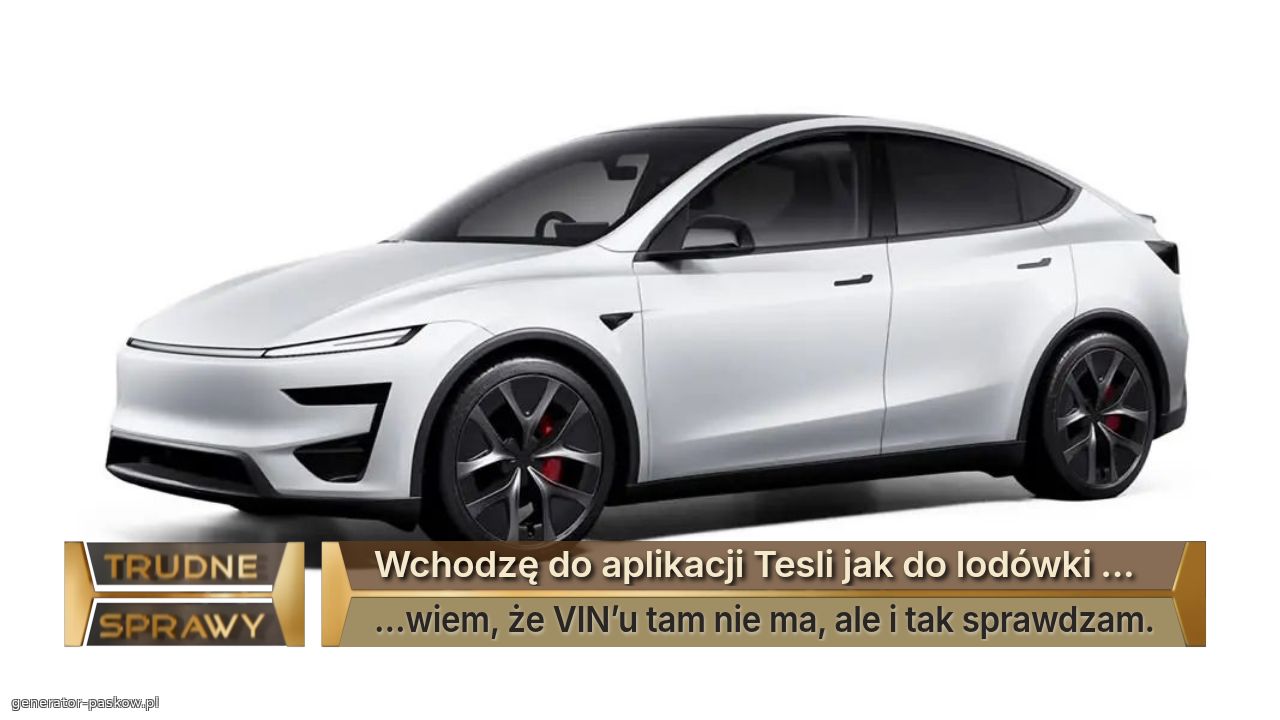 Wchodzę do aplikacji Tesli jak do lodówki ...
…wiem, że VIN’u tam nie ma, ale i tak sprawdzam.