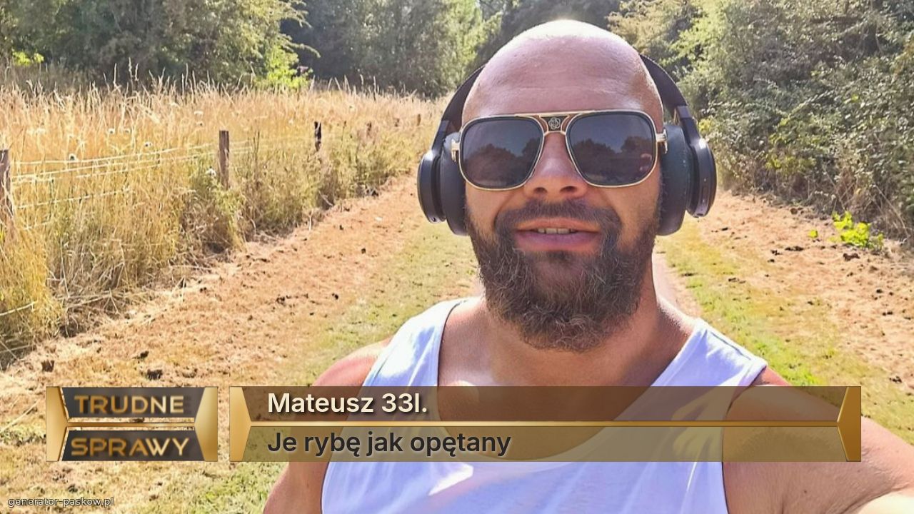 Mateusz 33l.
Je rybę jak opętany 