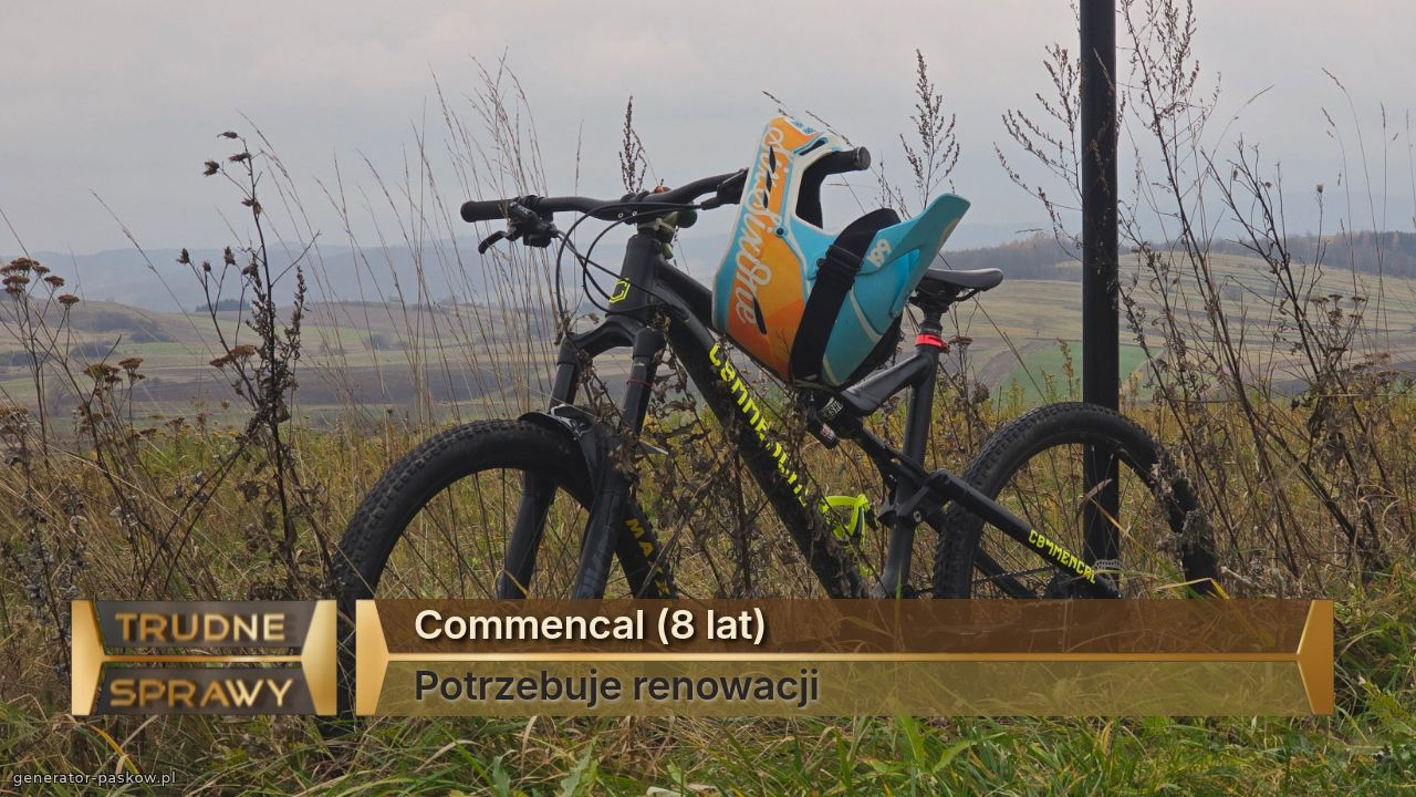Commencal (8 lat)
Potrzebuje renowacji 