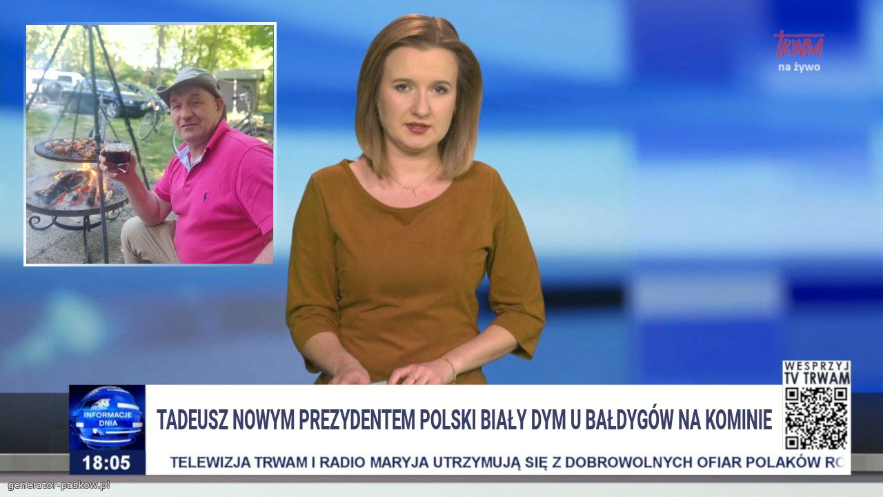 Tadeusz nowym prezydentem polski biały dym u bałdygów na kominie