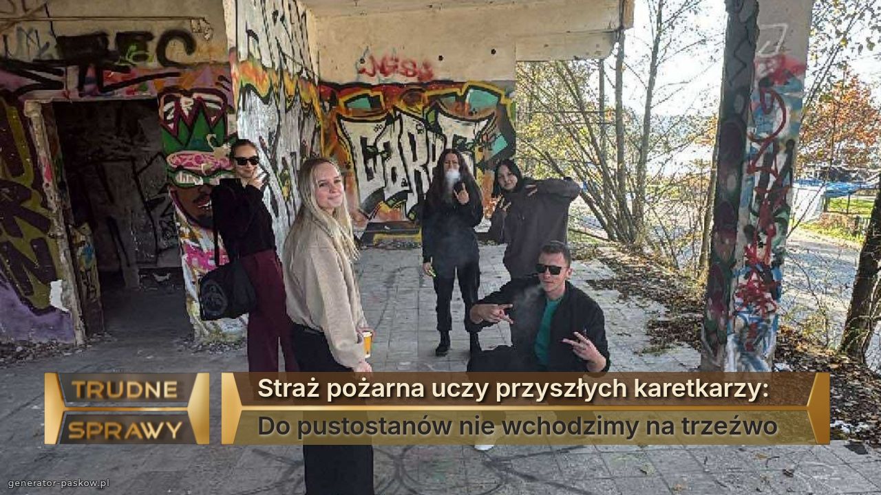 Straż pożarna uczy przyszłych karetkarzy:
Do pustostanów nie wchodzimy na trzeźwo