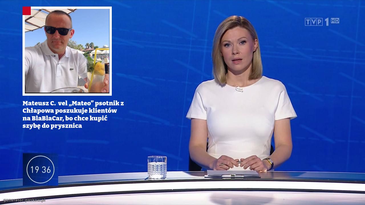 Mateusz C.  vel „Mateo” psotnik z Chłapowa poszukuje klientów na BlaBlaCar, bo chce kupić szybę do prysznica 