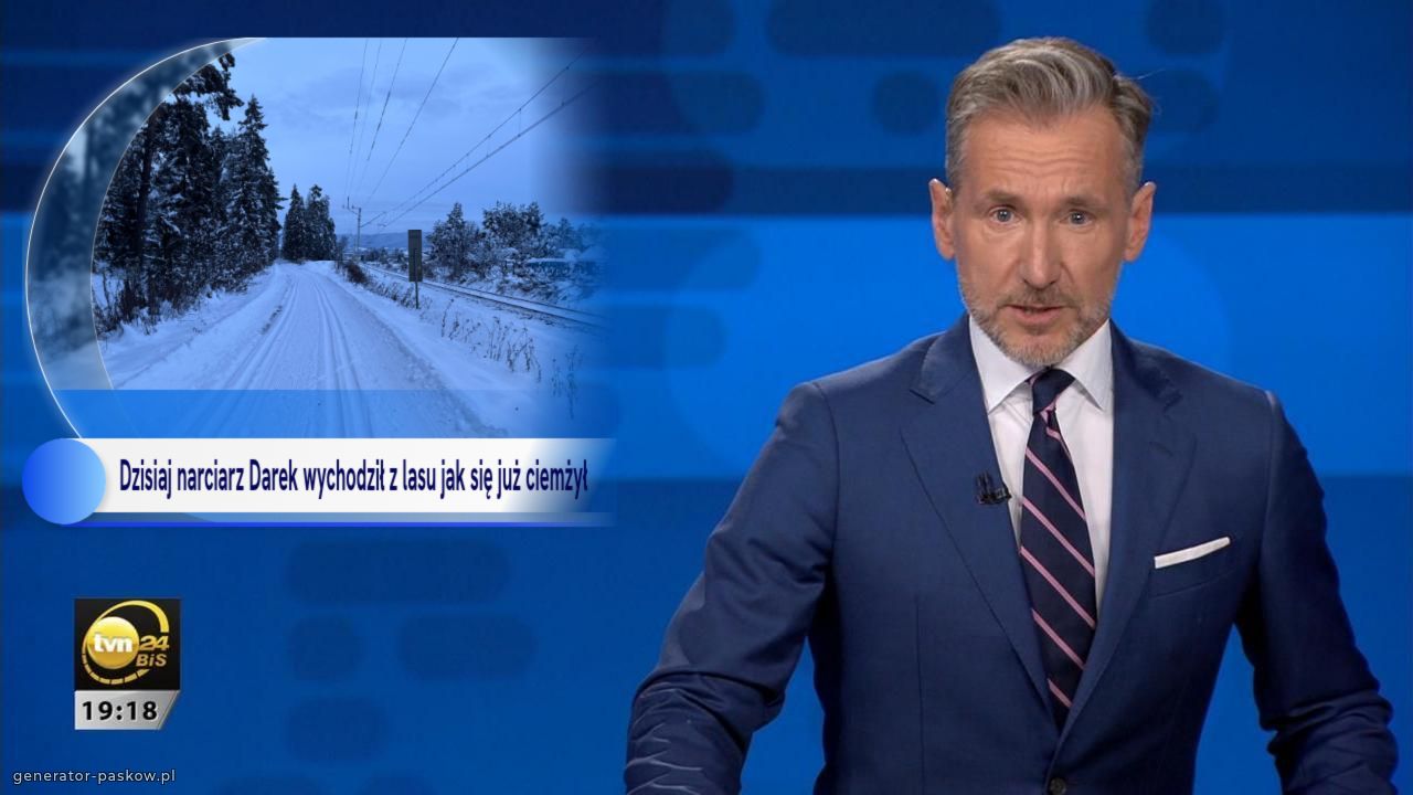  Dzisiaj narciarz Darek wychodził z lasu jak się już ciemżył