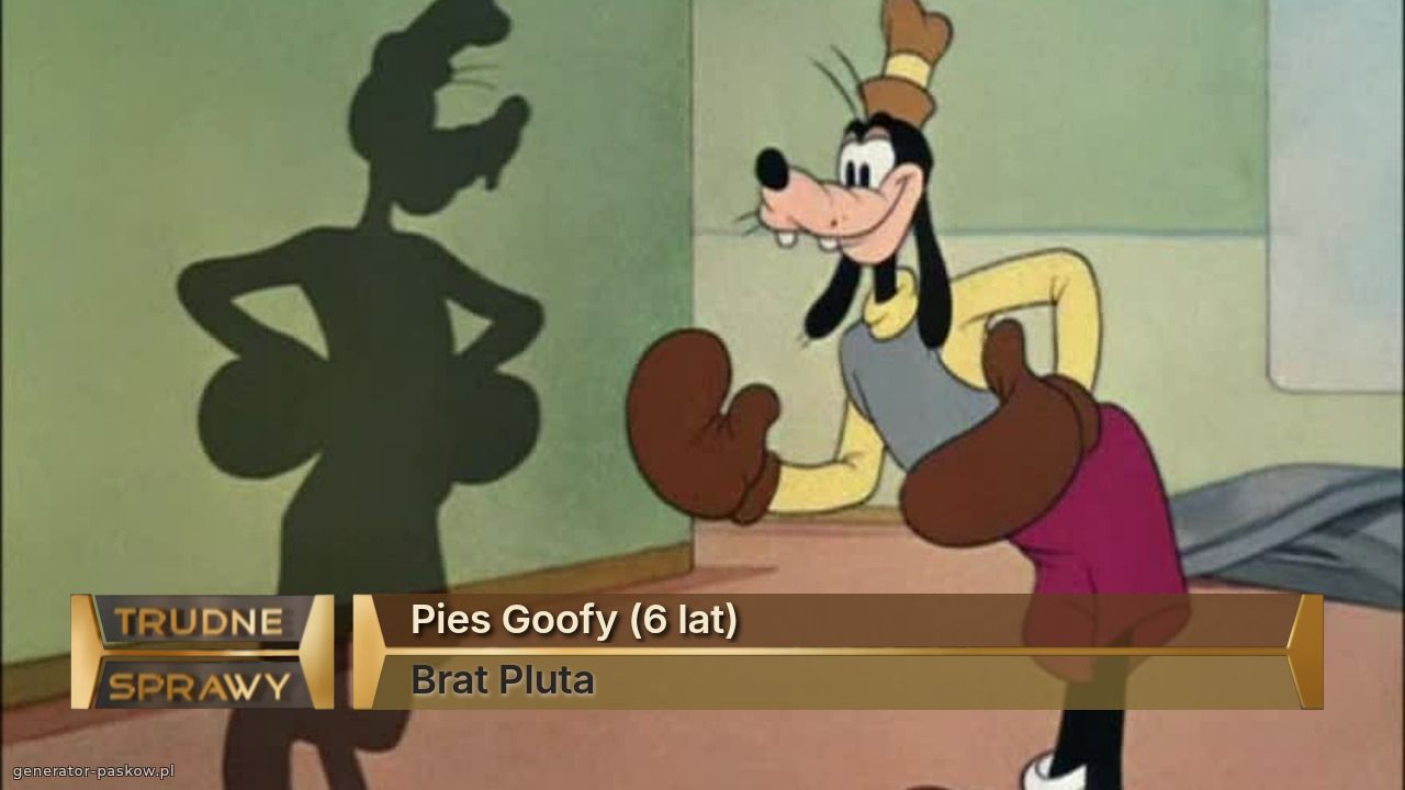 Pies Goofy (6 lat)
Brat Pluta