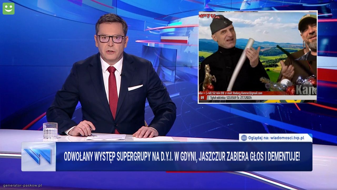 ODWOŁANY WYSTĘP SUPERGRUPY NA d.y.I. w GDYNI, Jaszczur zabiera głos i dementuje!