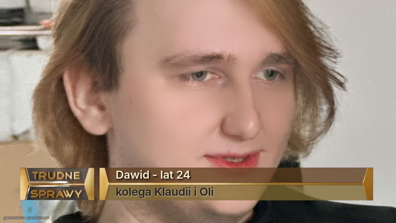Dawid - lat 24
kolega Klaudii i Oli