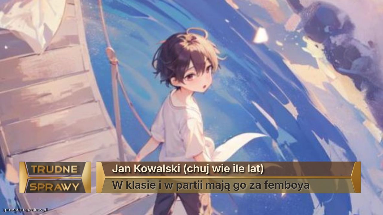 Jan Kowalski (chuj wie ile lat)
W klasie i w partii mają go za femboya