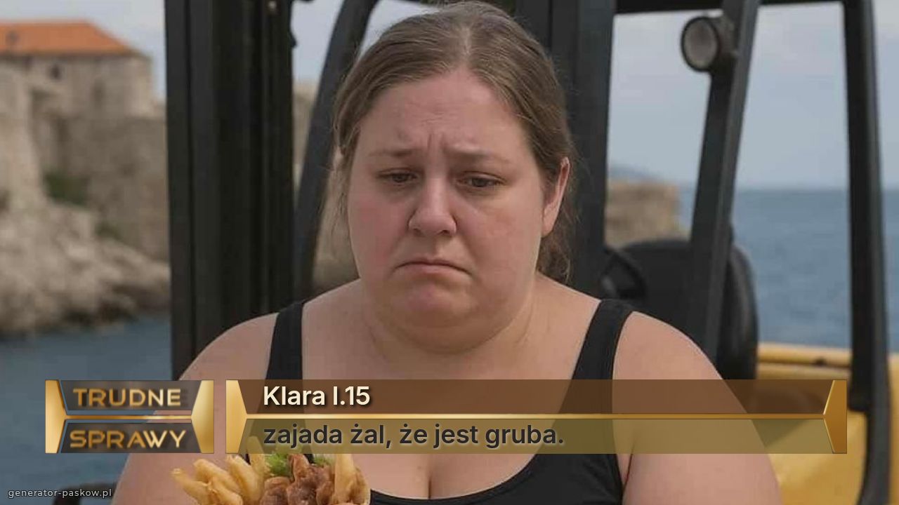 Klara l.15
zajada żal, że jest gruba.