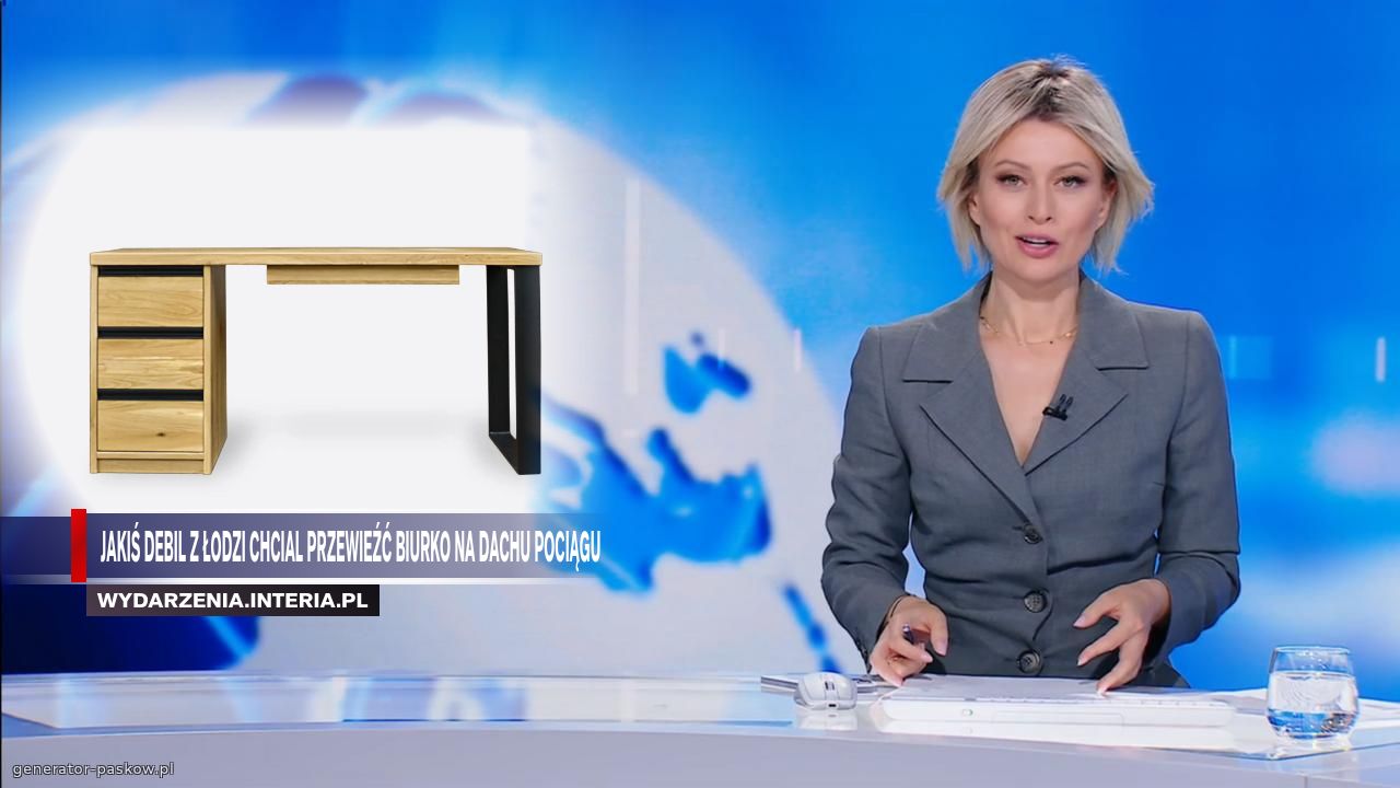 Jakiś debil z Łodzi chcial przewieźć biurko na dachu pociągu
