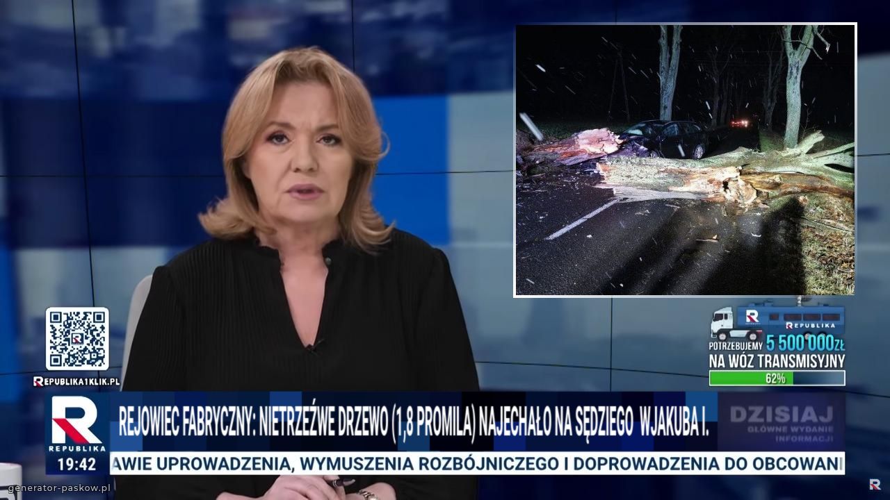 Rejowiec fabryczny: nietrzeźwe drzewo (1,8 promila) najechało na sędziego  wJakuba I.