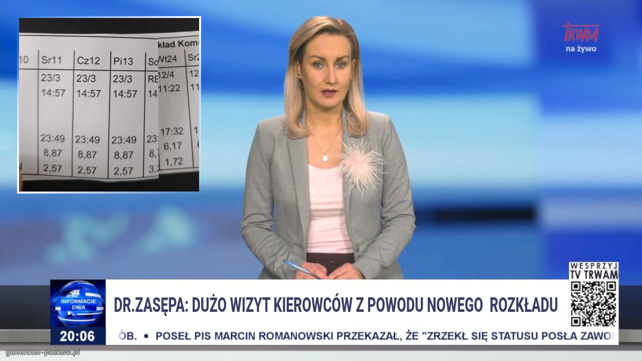 Dr.zasępa: dużo wizyt kierowców z powodu nowego  rozkładu 