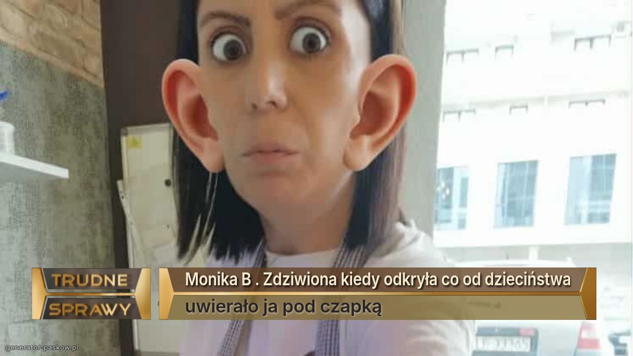 Monika B . Zdziwiona kiedy odkryła co od dzieciństwa
uwierało ja pod czapką