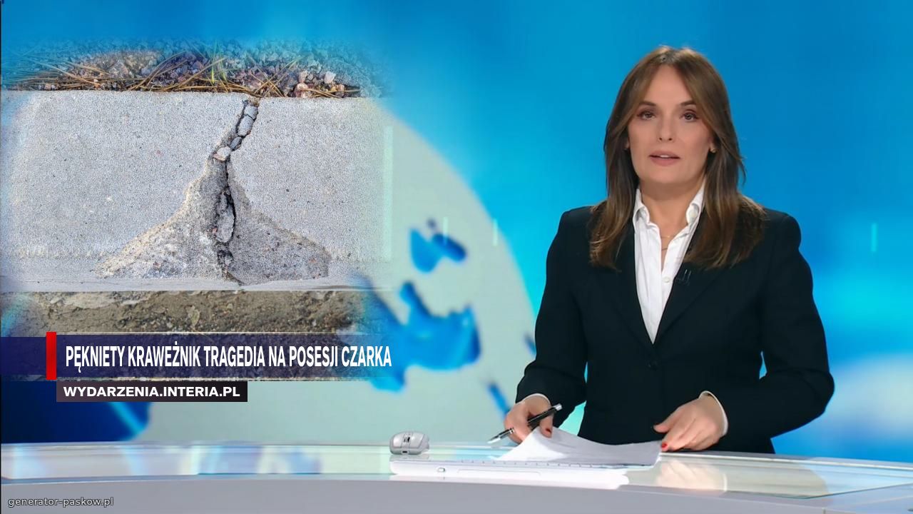 Pękniety kraweżnik tragedia na posesji Czarka