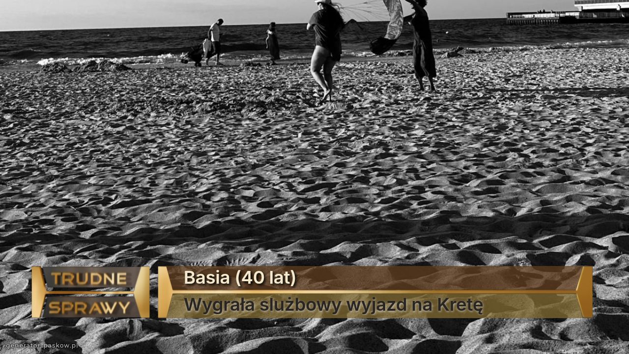 Basia (40 lat)
Wygrała slużbowy wyjazd na Kretę 