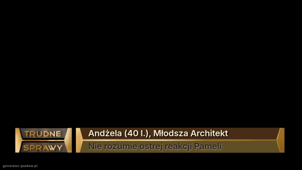 Andżela (40 l.), Młodsza Architekt
Nie rozumie ostrej reakcji Pameli