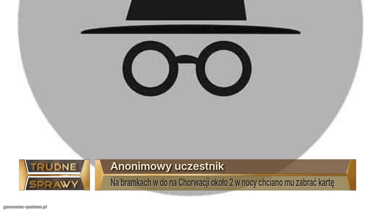 Anonimowy uczestnik 
Na bramkach w do na Chorwacji około 2 w nocy chciano mu zabrać kartę