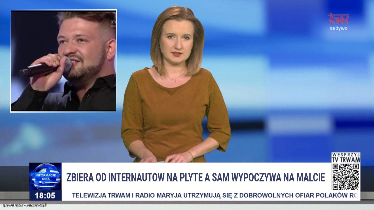 Zbiera od internautow na plyte a sam wypoczywa na malcie 
