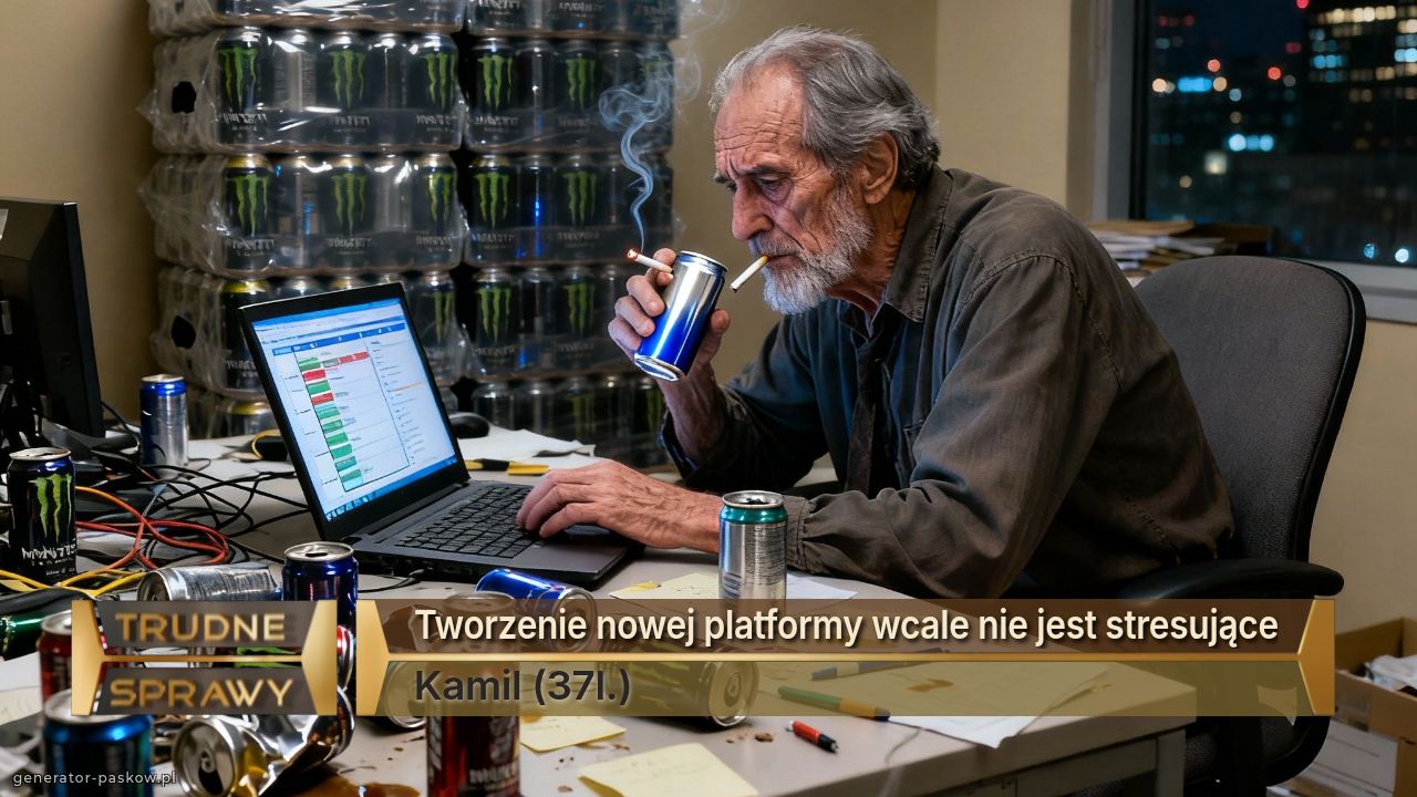Tworzenie nowej platformy wcale nie jest stresujące
Kamil (37l.)