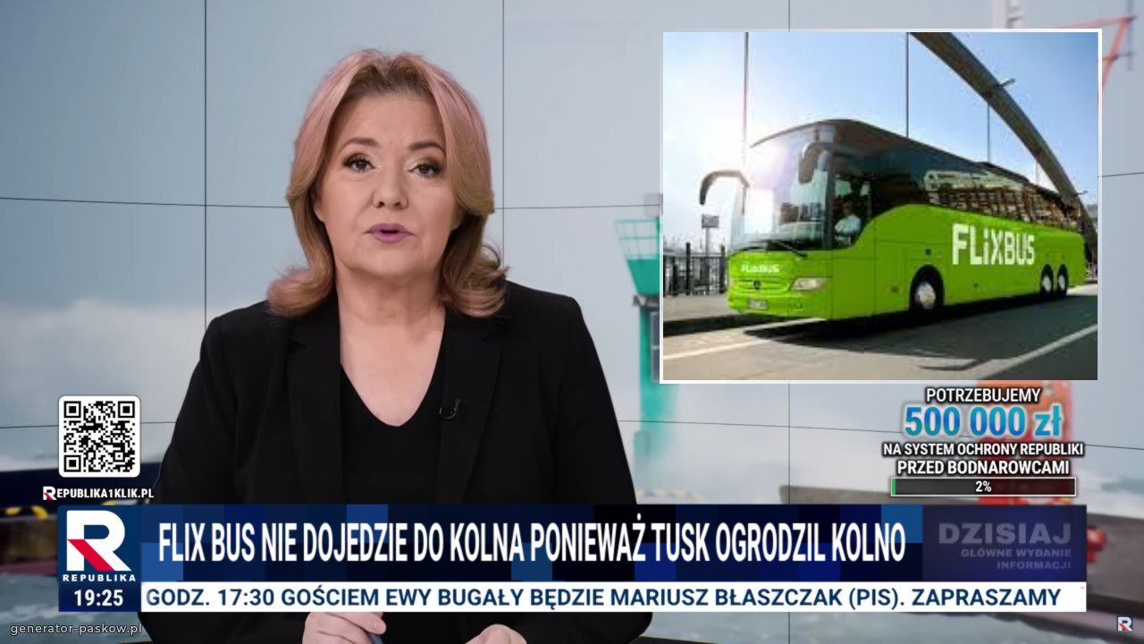  Flix bus nie dojedzie do kolna ponieważ Tusk ogrodzil kolno 