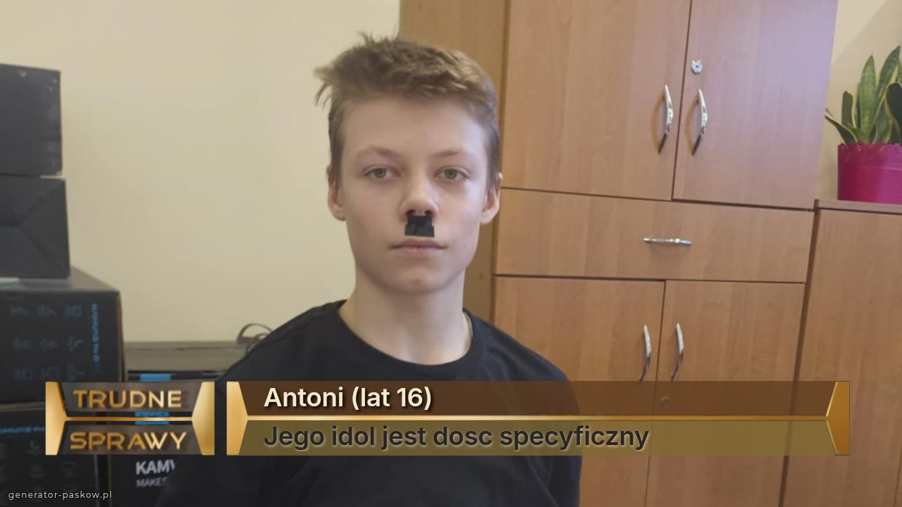 Antoni (lat 16)
Jego idol jest dosc specyficzny