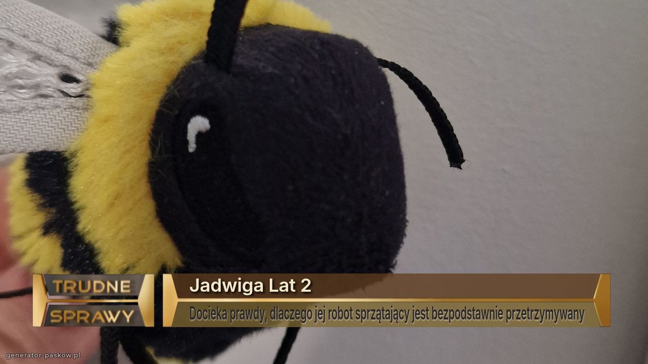 Jadwiga Lat 2 
Docieka prawdy, dlaczego jej robot sprzątający jest bezpodstawnie przetrzymywany