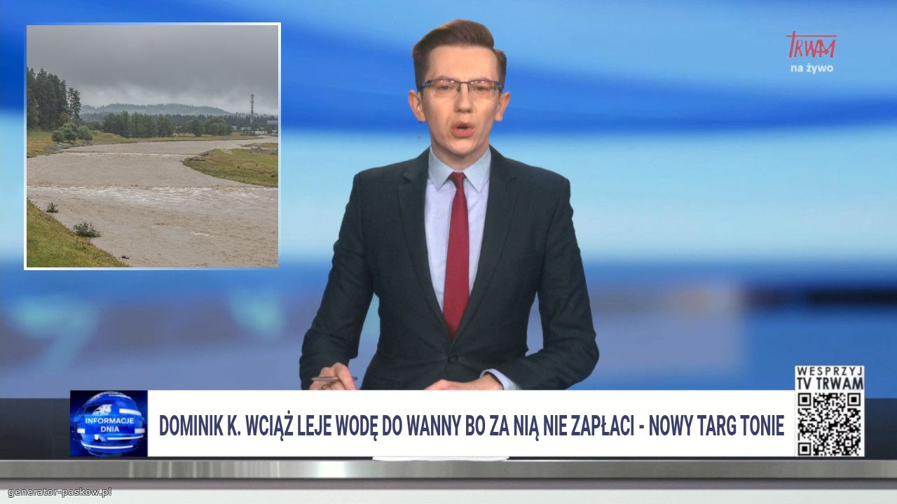 Dominik K. wciąż leje wodę do wanny bo za Nią nie zapłaci - nowy targ tonie