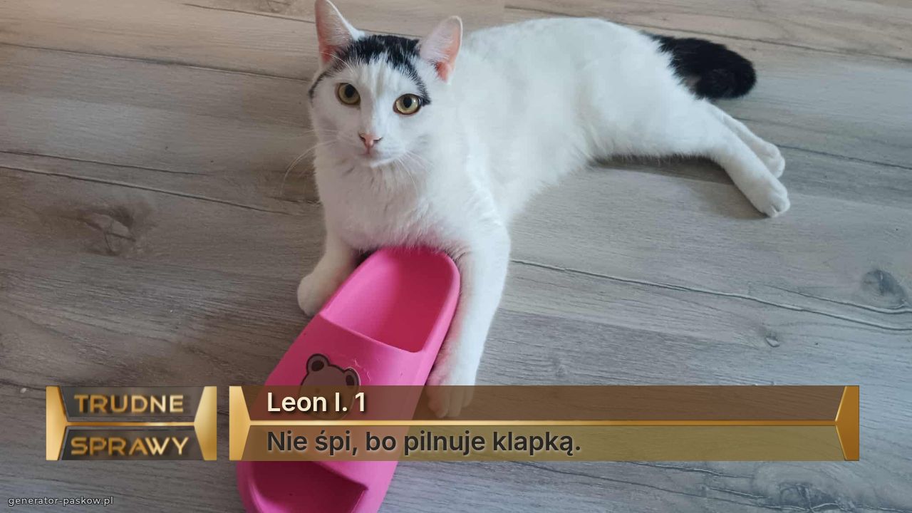 Leon l. 1
Nie śpi, bo pilnuje klapką.