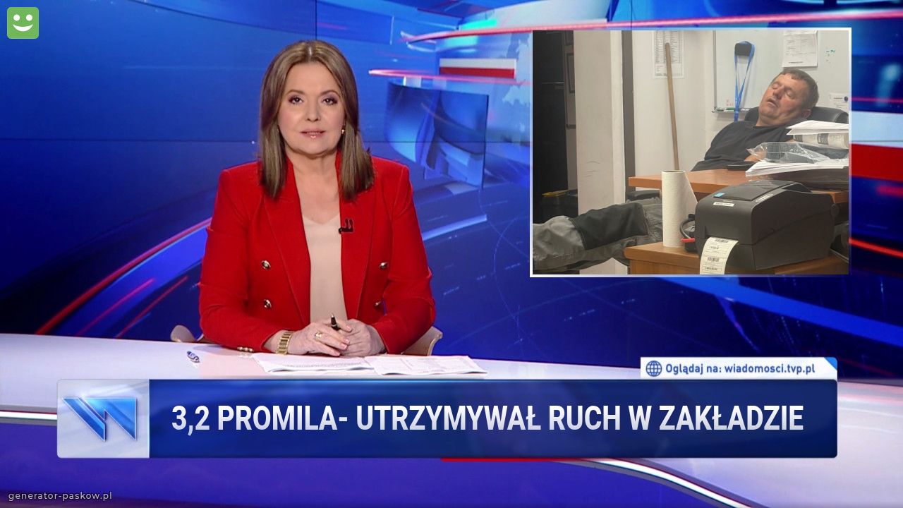 3,2 promila- utrzymywał ruch w zakładzie