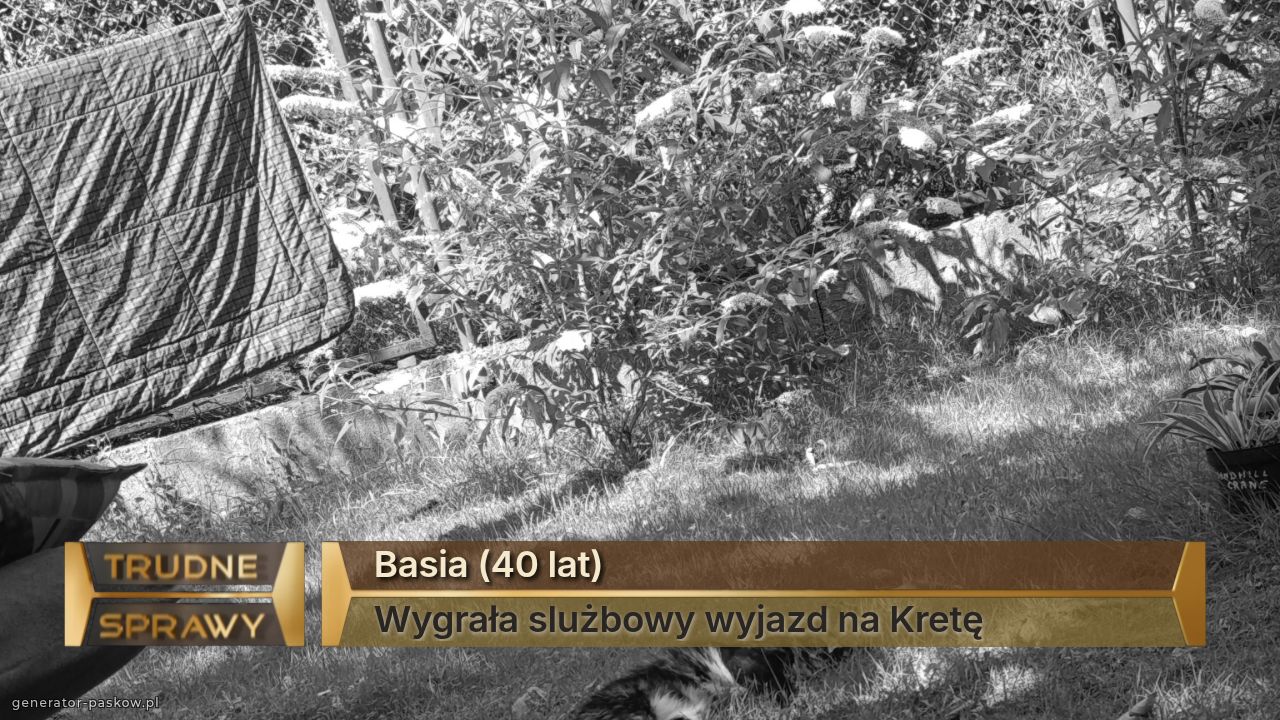 Basia (40 lat)
Wygrała slużbowy wyjazd na Kretę 