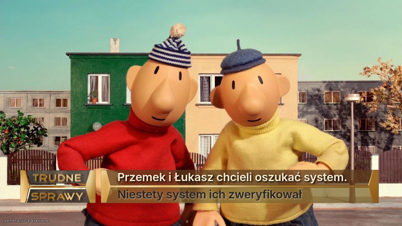 Przemek i Łukasz chcieli oszukać system.
Niestety system ich zweryfikował