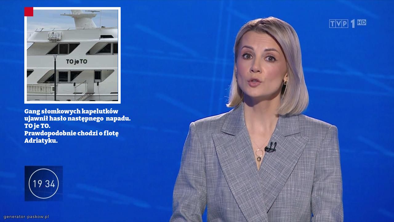Gang słomkowych kapelutków ujawnił hasło następnego  napadu.
TO je TO.
Prawdopodobnie chodzi o flotę Adriatyku.