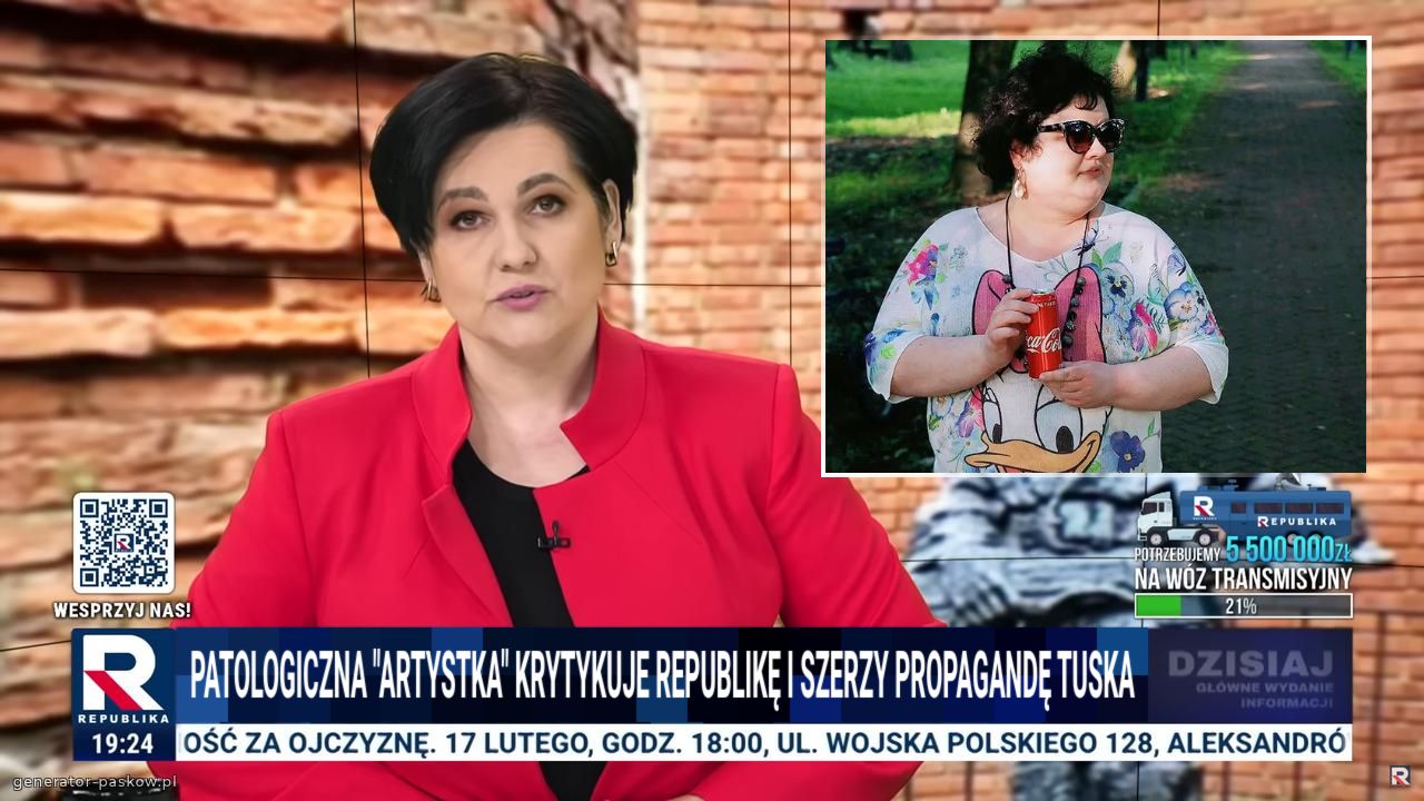 PATOLOGICZNA "ARTYSTKA" KRYTYKUJE REPUBLIKĘ I SZERZY PROPAGANDĘ TUSKA