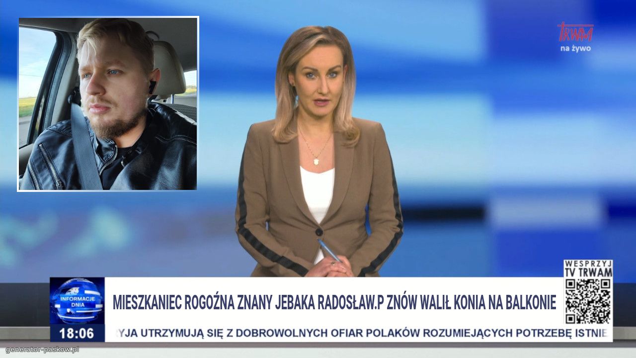 Mieszkaniec Rogoźna znany jebaka Radosław.P znów walił konia na balkonie