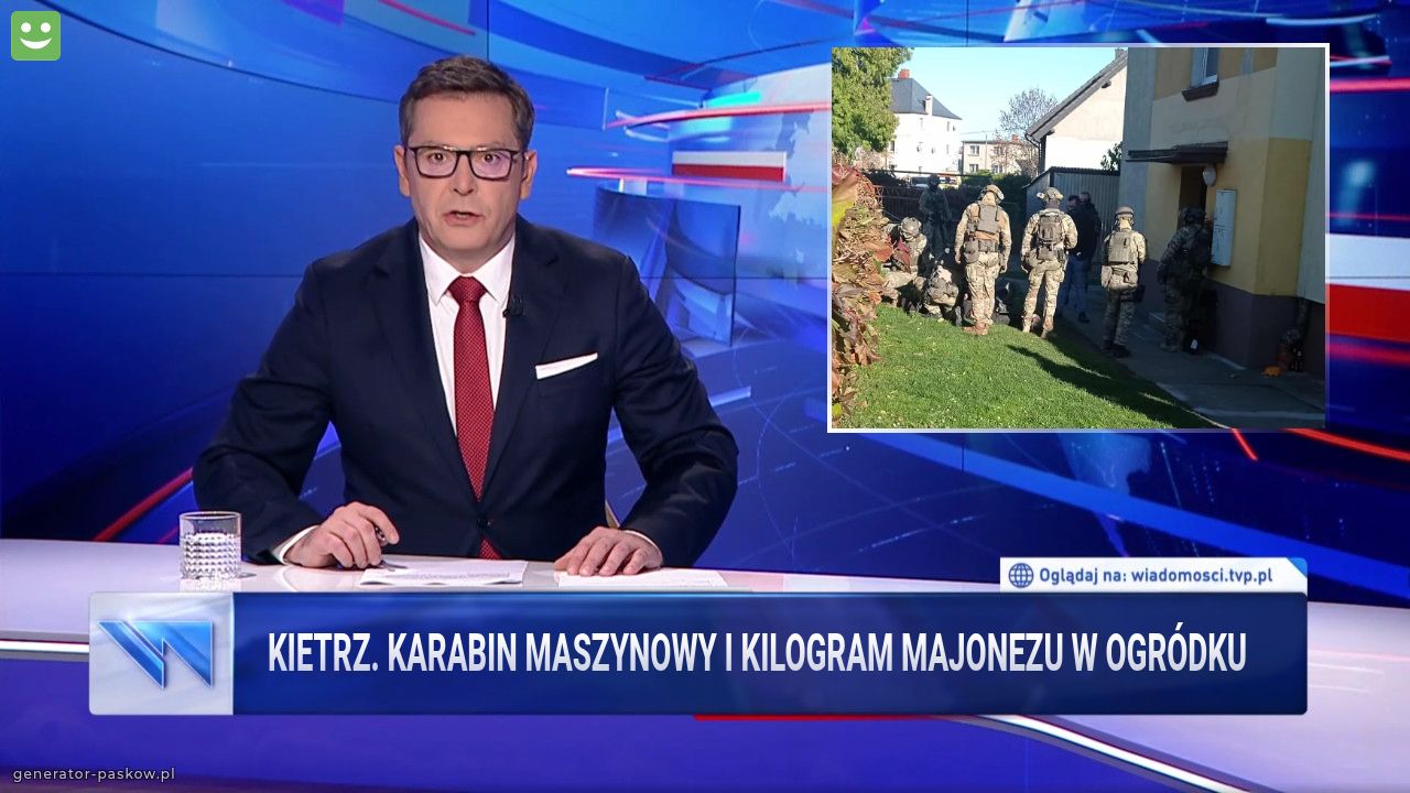 Kietrz. Karabin maszynowy i kilogram majonezu w ogródku 