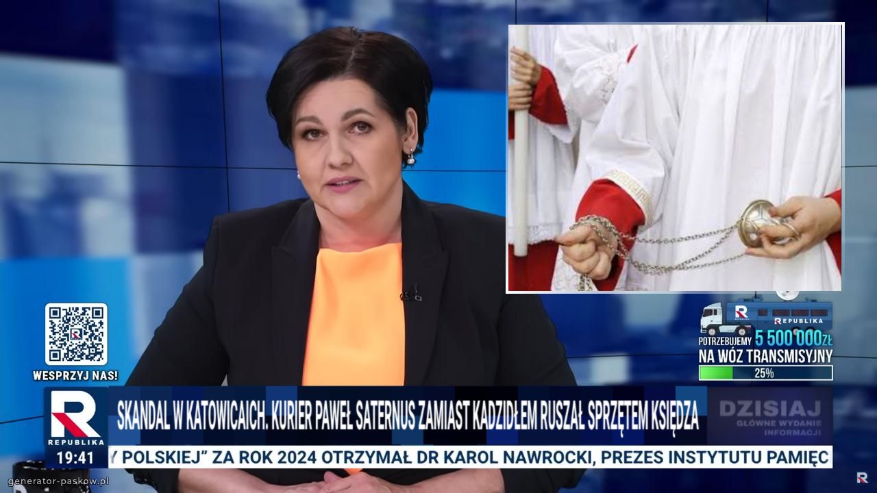 SKANDAL W KATOWICAICH. KURIER PAWEŁ SATERNUS ZAMIAST KADZIDŁEM RUSZAŁ SPRZĘTEM KSIĘDZA