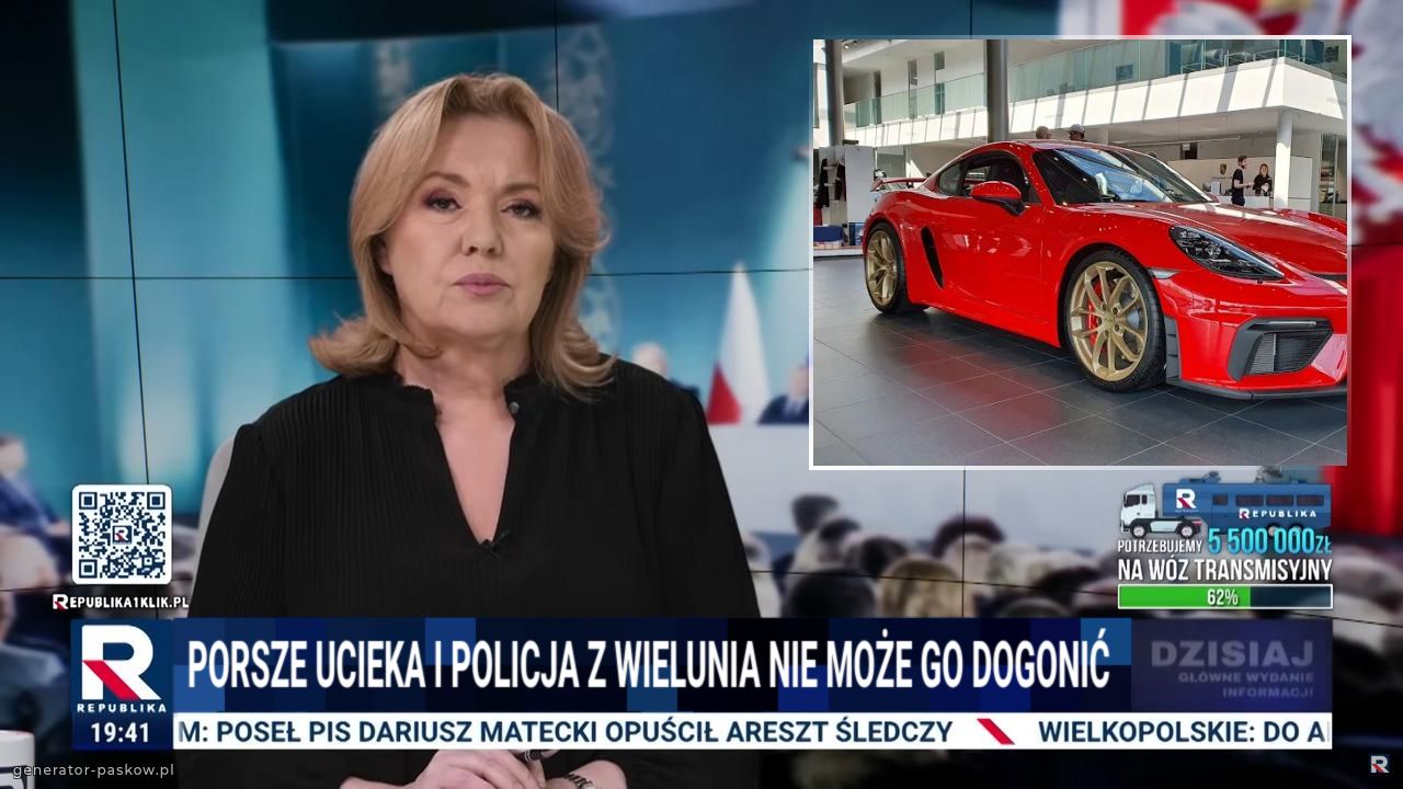 Porsze ucieka i policja z Wielunia nie może go dogonić 