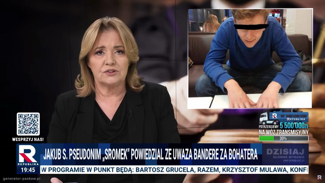 Jakub S. Pseudonim „sromek” powiedzial ze uwaza bandere za bohatera 