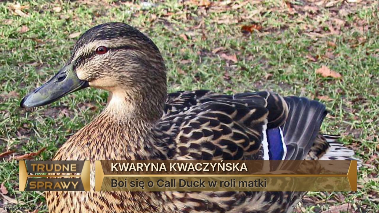 KWARYNA KWACZYŃSKA
Boi się o Call Duck w roli matki