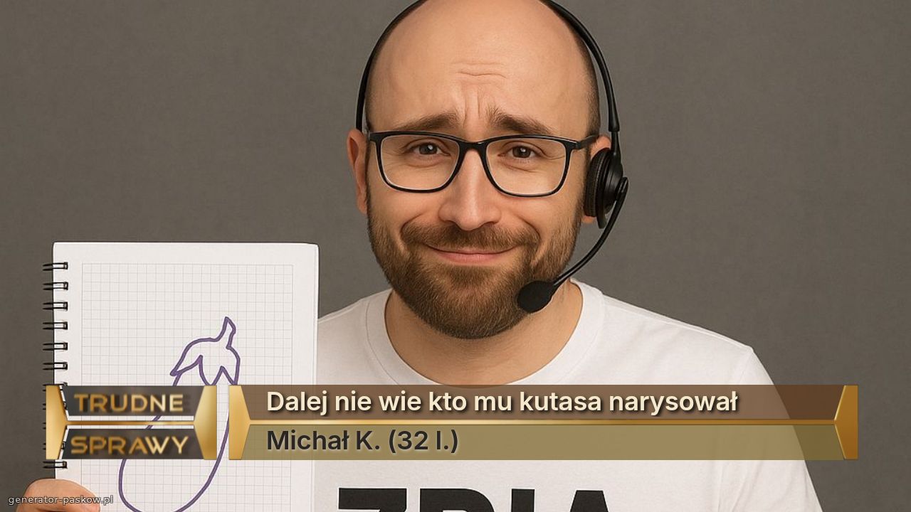 Dalej nie wie kto mu kutasa narysował 
Michał K. (32 l.) 